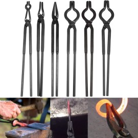unbranded Blacksmith Tongs Forging Tools Set Knife Making Tongs Set 6PCS