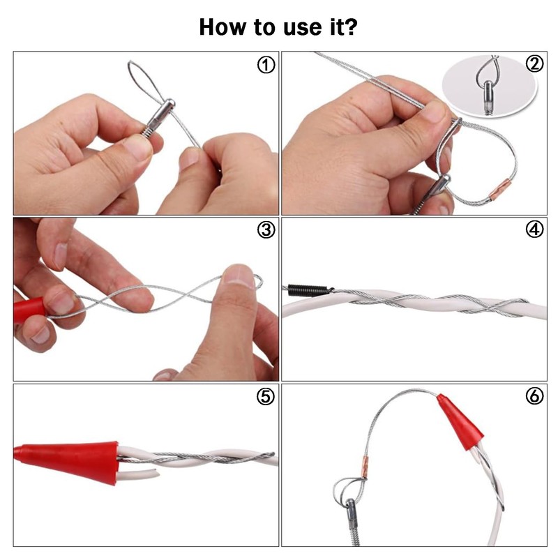 Amonk Fish Tape Wire Puller Kit 32.8FT/10M Electrical Cable Puller