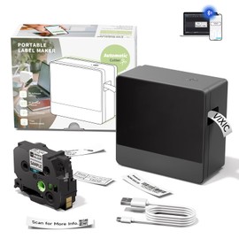 Vixic Label Maker Machine, P780BT Portable Label Maker Rechargeable Labeler with Bluetooth & PC Connectable Use BZ-Tape Up to 1 Inch, Auto Cutter Multi Templates for Small Business Home Office