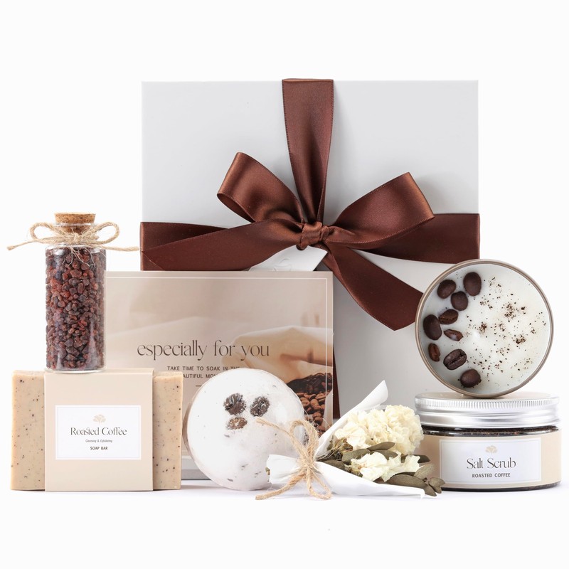 LaurGifts Birthday Gift for Women Coffee Scented Basket Set Box