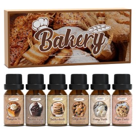 SALUBRITO Bakery Fragrance Oils Set, Premium Essential Oils Set for Candle, Soap Making, Diffuser - Pumpkin Pie, Chocolate Cupcake, Snickerdoodle, Gingerbread, Creamy Vanilla, Sugar Cookies