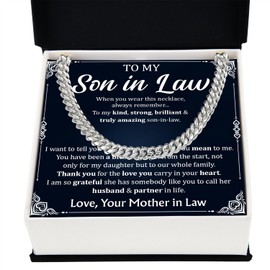 Son In Law Necklace, Necklaces Gifts For Son In Law, Son In Law Birthday Necklace, Son In Law Necklace Gift On Wedding Day, Son In Law Gifts From Mother In Law, Cuban Chain Necklace For Son In Law