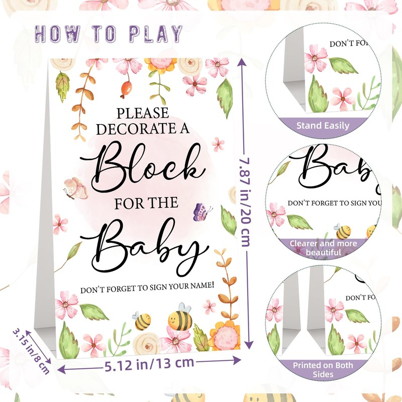 117 Pcs Baby Shower Blocks to Decorate Game Kit Includes