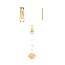 Koh Luna 14K Gold Bikini Jewelry Charms, Waterproof and Tarnish Proof, Clip On and Customizable Charms Gold Plated Stainless Steel, Hypo-Allergenic (Opulence - 4pcs)