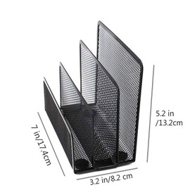 VANRA™ レターラック ファイルボックス マガジンラック 金属メッシュ ミニ手紙オーガナイザー デスク 整理 書類 トレー 小物入れ 卓上収納 デスクオーガナイザー オフィス用品 (黒)