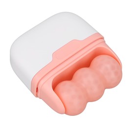 Rodillo de hielo facial Alivio de la fatiga Prevenir arrugas Reducción de poros Masaje de ojos Doble cabeza Rodillo facial rosa