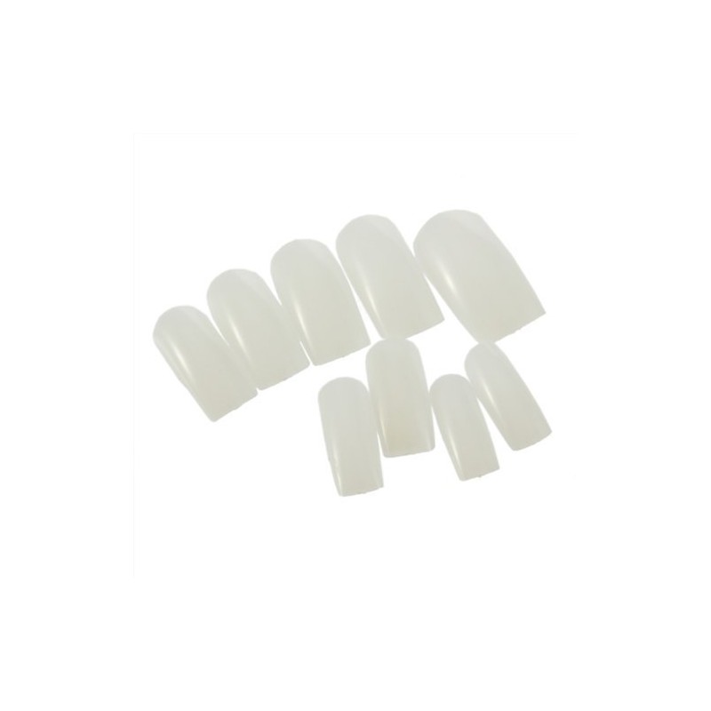 BOO6-500 Natural/White False Fake Full Nails
