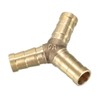sourcing map 10mm Brass Barb Hose Fitting Tee Y-Shaped 3
