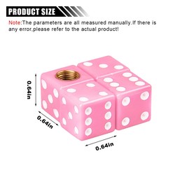 4PCS Dice Tire Valve Stem Caps, Universal Tire Valve Stem Covers, Corrosion Resistant Leakproof Tire Air Cap Set, Wheel Stem Tyre Air Valve Dustproof Cap for Cars, SUV, Trucks, Motorcycles (Pink)