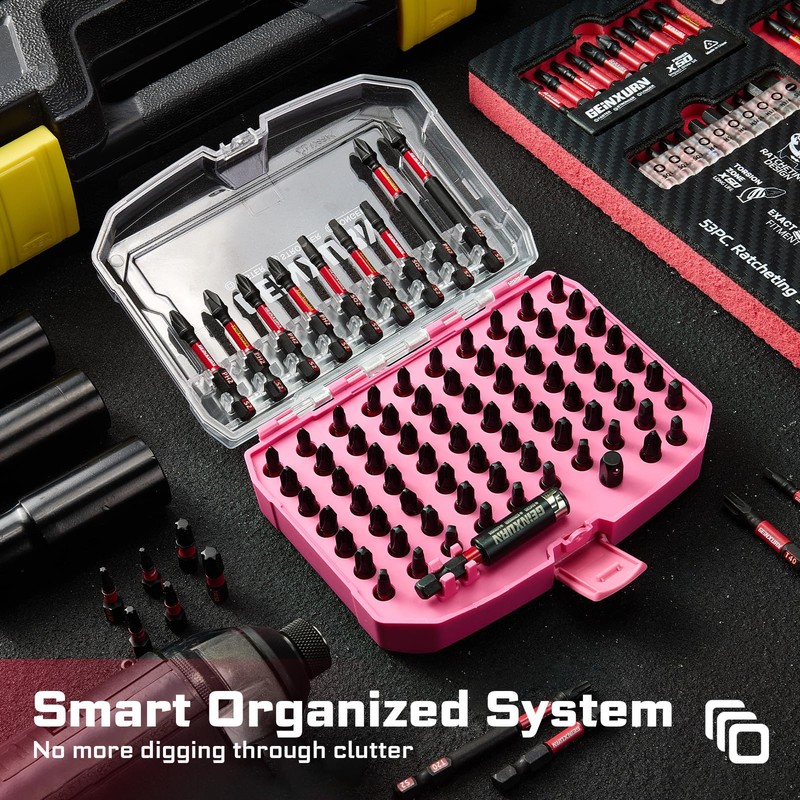 Geinxurn 83Pieces Impact Screwdriver Bits Set, Magnetic S2 Steel Phillips/Square