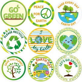 Fancy Land Save The Earth Stickers for Kids 500 Pcs Perforated Roll Sticker Classroom Earth Day