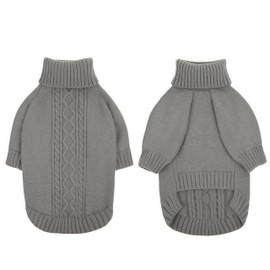 KONVINIT Kleiner Hundepullover Warme Sweater für Hunde mit Zopfstrick-Muster, Dehnbar & Bequem für Chihuahua, Yorkie usw.