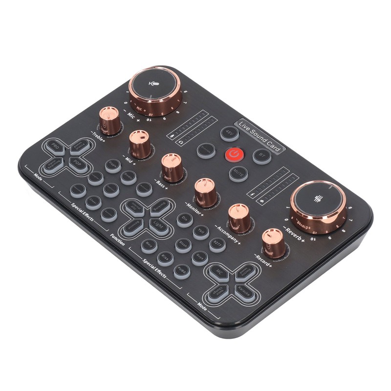 Live Sound Card Voice Changer Soundboard Bluetooth Audio Mixer for