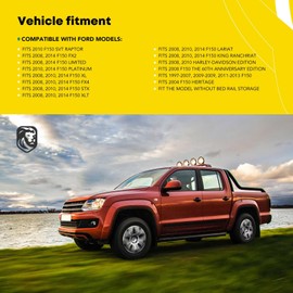 YHTAUTO Driver Side Truck Bed Storage Tool Box Compatible with 1997-2014 Ford F-150 & 2004 F-150 Heritage Fleetside, Without Bed Rail Storage, Lockable Swing Waterproof Wheel Well ToolBox