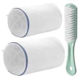 2 Pieces Shoe Washing Machine Bags and 1 Piece Brush, Washing Machine Shoe Bag, Bra Washing Machine Bag, Training Bag Washing Machine, Dry Shoe Washing Machine Cover