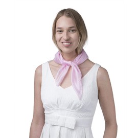 Plain 100% Genuine Mulberry Silk Small Square Scarf, 55 x 55cm (21.5 x 21.5 inches), Baby Pink