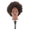 WOONEKY 1pc Real Hair Head Model Hairdressing Training Head Afro
