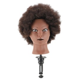 WOONEKY 1pc Real Hair Head Model Hairdressing Training Head Afro Training Mannequin Head Salon Display Model Interesting Mannequin Head Human Hair All True Styling Head