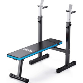 Royal Fitness Adjustable Weight Bench with Barbell Rack, Weight Lifting Bench Press for Home Gym, Strength Training Workout Bench, 48.8"D x 25.9"W x 45.4"H