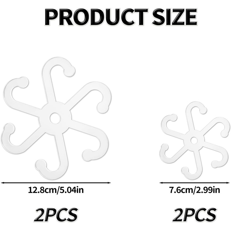 Climbing Houseplant Stem Supports,4Pcs Clear Plastic Flower Plant Growth Stake