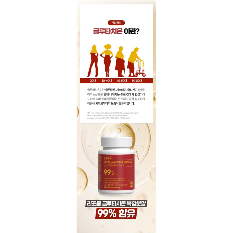 Salmsi [Salmsi] Liposomal Glutathione Glow 99 500mg x 60 tablets,