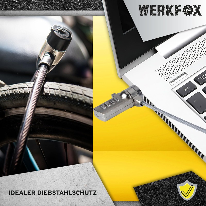 GOODS+GADGETS Cable Lock Steel Cable Kensington Combination Lock for Computer