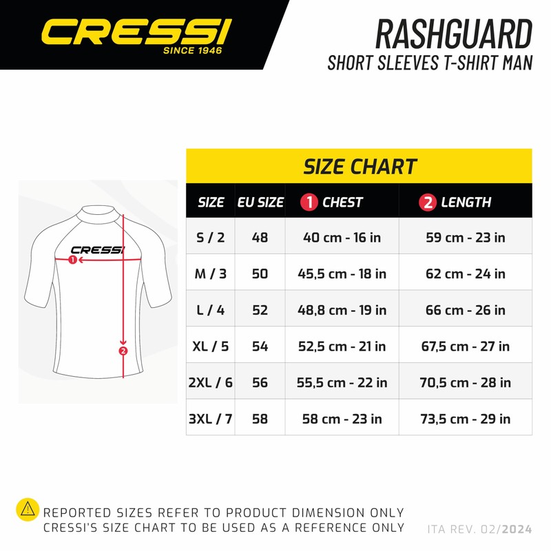 Cressi Men's Lycra Skin Short Sleeve Rash Guard UV Sun