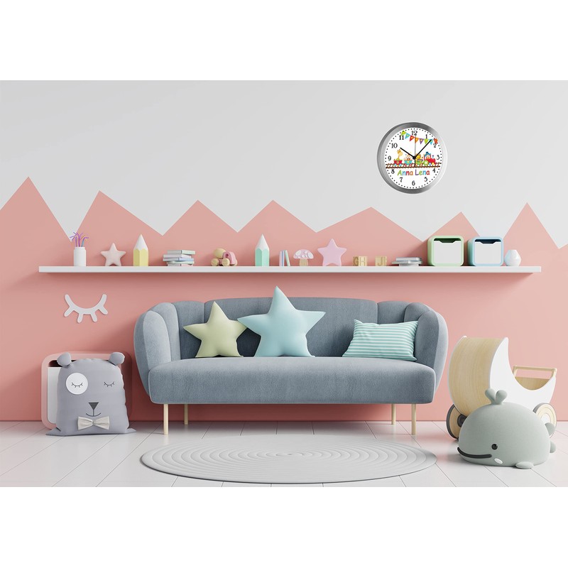CreaDesign, WU-10-1088 Analogue Children's Room Radio-Controlled Clock with Customisable Name,