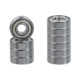 Antrader 608 ZZ Ball Bearings,8mm x 22mm x 7mm High Carbon Steel Shielded Sealed Miniature Skateboard-Bearings,10Pcs