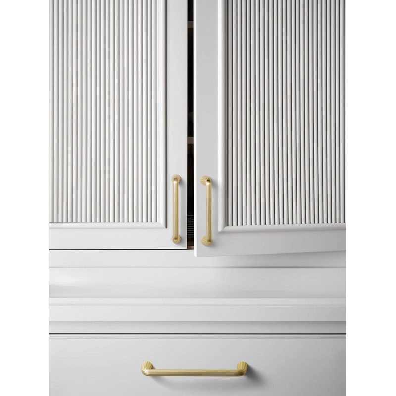 JIASENBAO 5 Pack Gold Cabinet Pulls 3.75" Hole Center Brushed