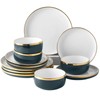 Pokini Porcelain Dinnerware Sets, 12 Piece Luxury China Plates and