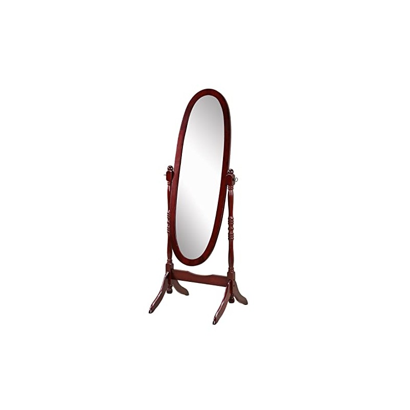Roundhill Furniture Traditional Queen Anna Style Wood Floor Cheval Mirror,
