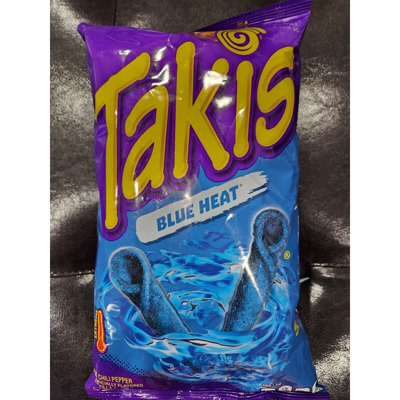 TAKIS BLUE HEAT EXTREME HOT CHILI PEPPER 09/2024 TORTILLA CHIPS