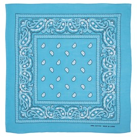 Bandanas grandes 100% algodón Paisley (22 x 22 pulgadas), Turquesa, 12 Pieces (12pcs)