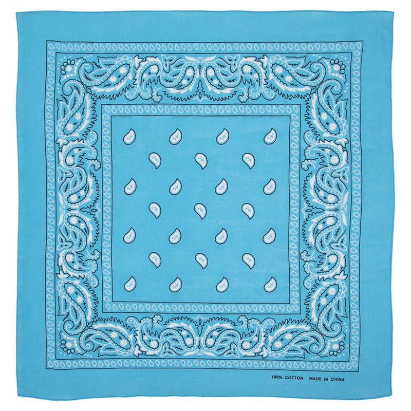Bandanas grandes 100% algodón Paisley (22 x 22 pulgadas), Turquesa,