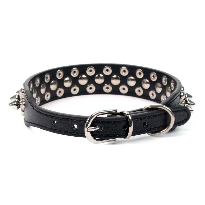 Aolove Mushrooms Spiked Rivet Studded Adjustable Pu Leather Pet Collars