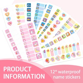 DEFGNOP Children's Name Stickers, Clothing & Items Kita/School, Name Tags for Clothes, Name Stickers Children's Pens, Pack of 150