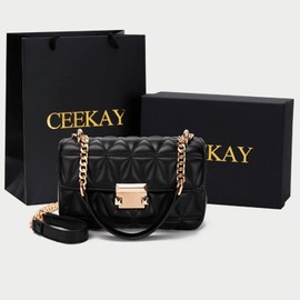 CEEKAY Women's Shoulder Bag, Crossbody Design, Mini Bag, Small, Simple, Lightweight, Korean Style, Bag, Casual, Pochette, Fashion Accessories, Chain Bag, Commute, OL Black, Black