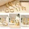 ZELORES Small Chunky Gold Hoop Earrings for Women-5 Pairs Sterling