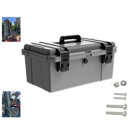 Universal Tool Box Kit,Tractor Tool Box, Lockable,With Mounting Bracket,ATV, UTV, Truck, Utility Vehicle Universal Toolbox, Can be Mounted on The ROPS (Gray 16")