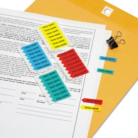 Redi-Tag 72020 - Mini Arrow Page Flags, Sign Here, Blue/Mint/Red/Yellow, 126 Flags/Pack-RTG72020