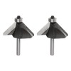 sourcing map 2pcs 45 Degree Chamfer Router Bit 1/4 Inch