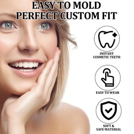4 Pcs Zahnersatz Zum Aufstecken ZäHne Zum Aufstecken Gebiss Falsche ZäHne Zahnprothesen KüNstliche ZäHne Zahnersatz Prothese Komplett Zahnersatz Mit Schnappverschluss Veneers Verstellbarer Zahnersatz