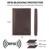 Polare Functional RFID Blocking Leather Passport Holder Travel Bifold Wallet