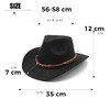 Michear Women Men Western Cowboy Hat 100% Wool Fedora Felt