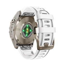 OUTVI 20mm Quick Fit Watch Band for Garmin fenix 5s 6s 7s pro solar silicone 20 bands replacements with light gold buckle for garmin epix pro gen 2 42mm Descent Mk2s/3/3i Short for Women White