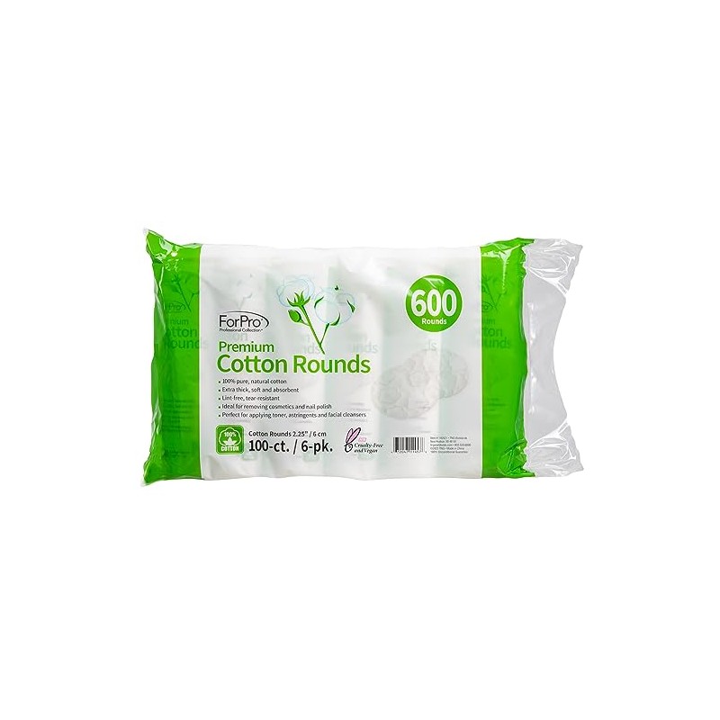 For Pro Premium Cotton Rounds, 2.25 Inch, 600 Count