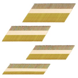 HW HAMWOO 34°Framing Nails,D Head Nail Pack,1200-Pack (2"- 240Pcs,2-1/2"- 320Pcs,3"- 320Pcs, 3-1/2"- 320Pcs),Galvanized Paper Tape Strip Nails,Smooth Shank,for 30 to 34 Degree Framing Nailer