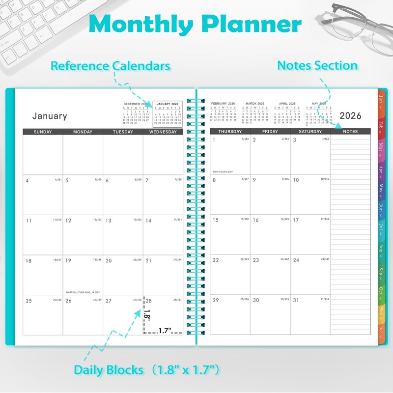 2026 Monthly Planner - January 2026 - December 2026, 12