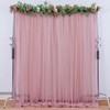 10x10ft Dusty Rose Tulle Backdrop Curtain for Parites, Sheer Backdrop
